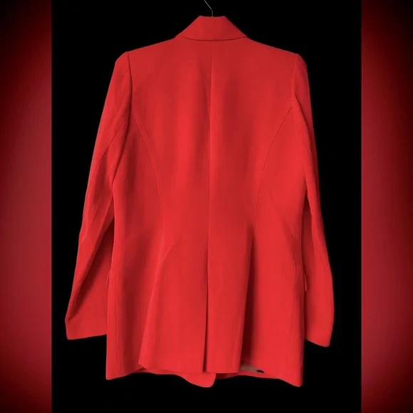 SMYTHE | Tailored Blazer in Neon Tangerine - Picture 7 of 8